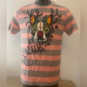 Switch Remarkable Striped Men’s S/S Boston Terrier Shirt Size XL